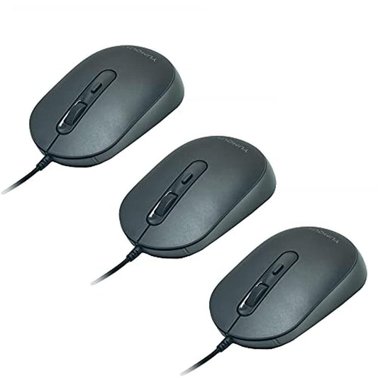 M104 Wired Computer Mouse 3 Pack, Silent Optical USB Corded Mouse Mice Bulk for Laptop PC Chromebook, Black